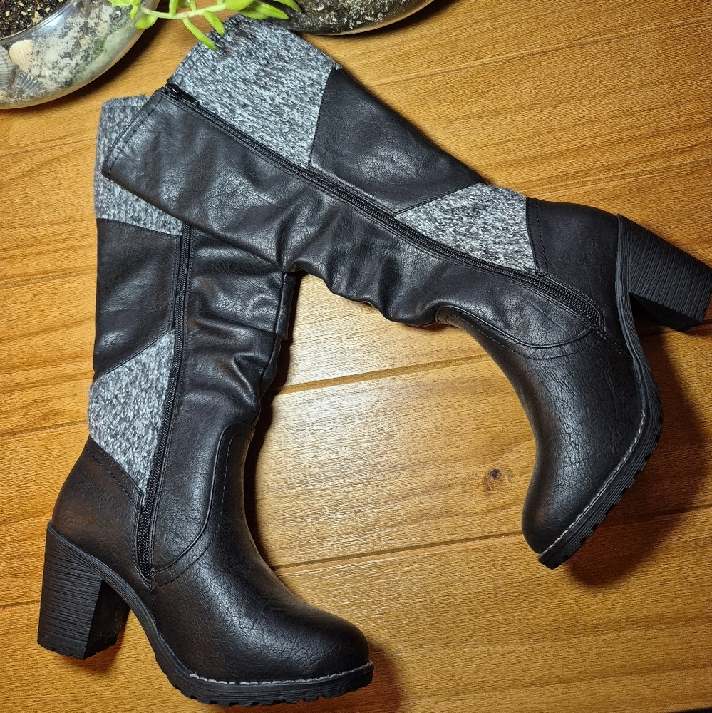 Muk Luks Faux Leather Boots -‎ Size 6